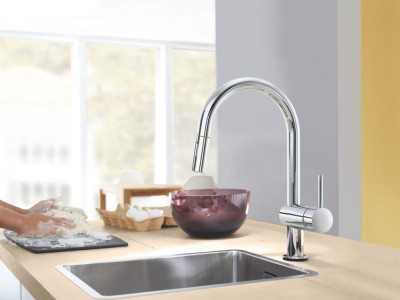 Смеситель для кухонной мойки GROHE Minta Touch сенсорный с вытяжным душем, хром (31358002)