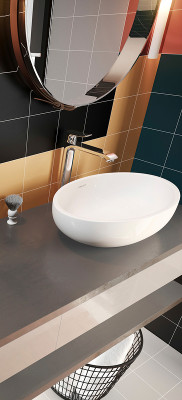 Раковина-чаша Sanita Luxe Ringo Cut 53 RNGSLWB01C белая овальная