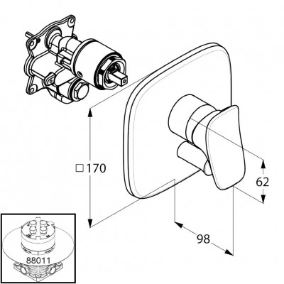Kludi Ambienta 536500575 смеситель для ванны/душа, хром