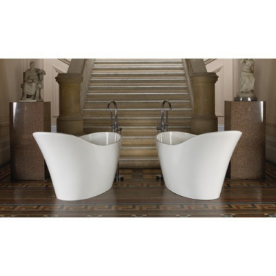Ванна Amalfi Victoria+Albert из искусственного камня, черно-белая