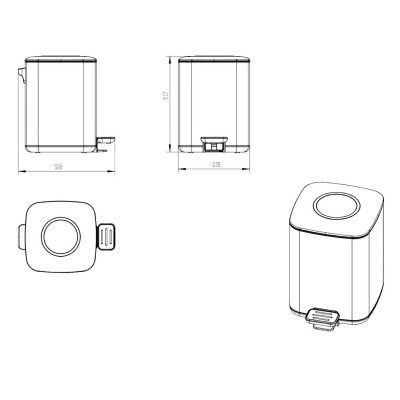 Ведро с микролифтом JAVA S-888-9L, 9 литров