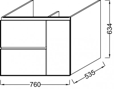 Мебель для раковины 80 см, Jacob Delafon «SOPRANO» (EB1333-N18), белый