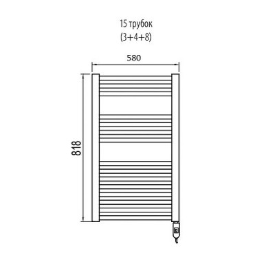 Полотенцесушитель электрический Irsap Ares 580x818 EIS058K50IR01NNN хром лесенка