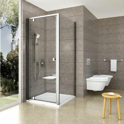 RAVAK Pivot 90G70U00Z1 жесткая душевая стенка PPS-90, сатин/транспарент/стекло