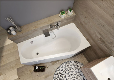 Ванна акриловая Riho Delta 150х80 L B067007005 (BD4100500000000) без гидромассажа угловая