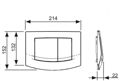 TECE TECEambia. Панель смыва с двумя клавишами. Хром глянцевый. 9240226