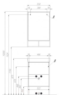 Акватон Йорк 55 1A173202YOAV0 зеркальный шкаф белый/ясень фабрик