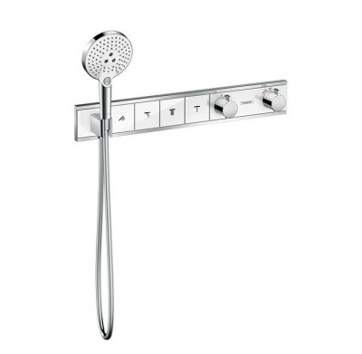 Термостатический смеситель для ванны 15357400 Hansgrohe RainSelect (белый хром)