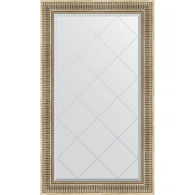 Зеркало настенное Evoform ExclusiveG 132х77 BY 4239 с гравировкой в багетной раме Серебряный акведук 93 мм