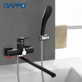 Смеситель для ванны Gappo Aventador настенный однорычажный черный (G2250)