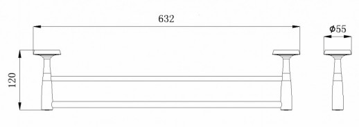 Полотенцедержатель двойной 60 см. RUSH Balearic (BA39532)