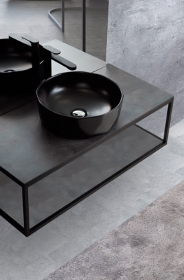 Полка для консоли под раковину Cezares Cadro-80/30-MENS-NO 76.3x26.3 черная