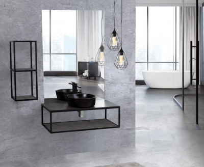 Полка для консоли под раковину Cezares Cadro-80/30-MENS-NO 76.3x26.3 черная