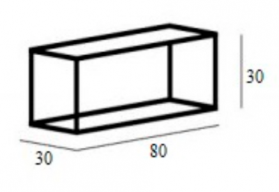 Полка для консоли под раковину Cezares Cadro-80/30-MENS-NO 76.3x26.3 черная