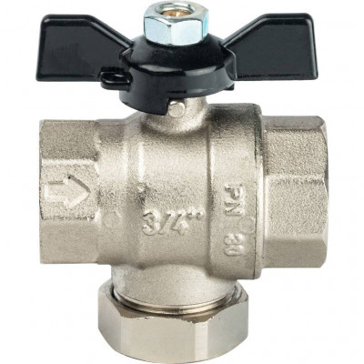 Кран шаровой с фильтром 3/4 (ручка-бабочка) STOUT (SVF 0002 000020)