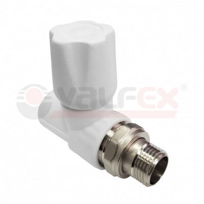 Вентиль для радиатора прямой VALFEX STANDARD 20 мм х1/2" белый/серый (1014620012Г)