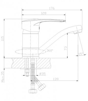 Смеситель Rossinka T40-22 для кухни