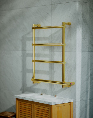 Полотенцесушитель электрический Margaroli Sole 542-4 BOX 5424704GONB золото лесенка