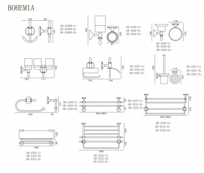 Щетка для унитаза подвесная ART&MAX BOHEMIA AM-E-4281-Br