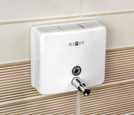 Диспенсер для мыла NOFER INOX 03004.W 1200 мл, сталь/белый