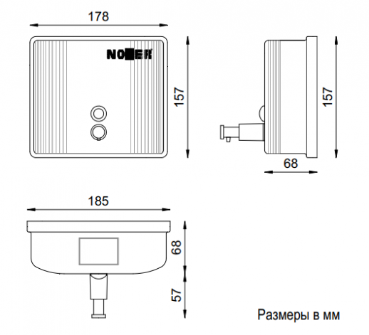 Диспенсер для мыла NOFER INOX 03004.W 1200 мл, сталь/белый