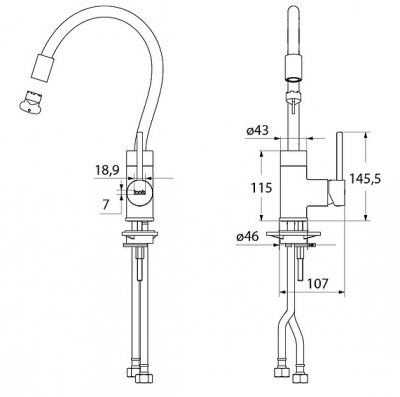 IDDIS Kitchen 360 K36SBJBi05 смеситель для кухни, хром/черный