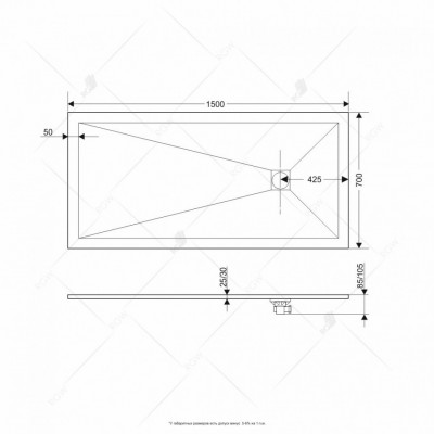 Душевой поддон RGW ST-G Stone Tray прямоугольный 700x1500 графит глубина 12мм (16152715-02)