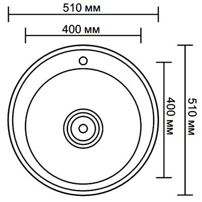 Одинарная мойка из нержавеющей стали врезная 51x51 см Ledeme L65151 декор