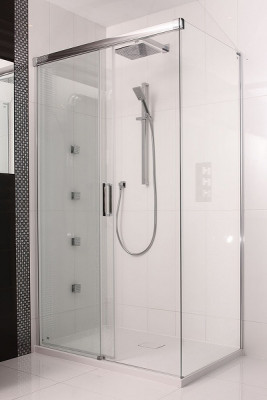 Душевой угол Omnires Soho 120х80 L/R CLP12X + CLR80X пр-ль хром стекло прозрачное