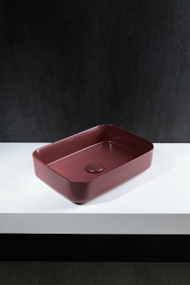 Раковина-чаша Allen Brau Fantasy 50 4.11021.BD бордо прямоугольная