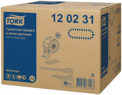 Tork туалетная бумага в мини-рулонах 2 сл белая