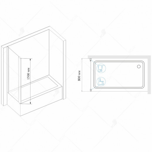 Душевая стенка RGW Z-52 80 04225208-51 шиншилла профиль хром