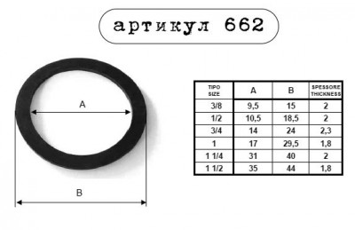 Прокладка Remer RR 662 3/8" плоская резиновая (100 шт)