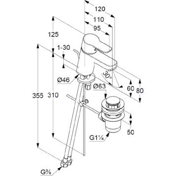 Смеситель для раковины KLUDI Pure & Easy хром 373850565
