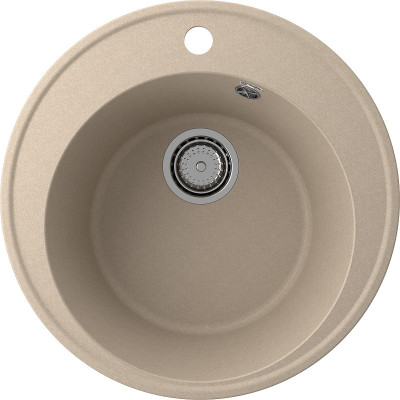 Кухонная мойка Ulgran Quartz Nora 485-02 круглая 485х485х200 одна чаша лен