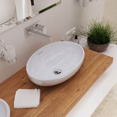 Раковина-чаша Sanita Luxe Ringo 53 RNGSLWB01 белая овальная