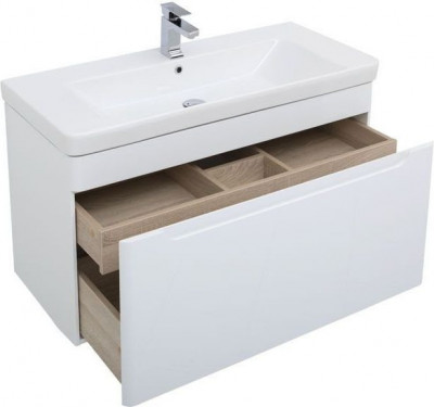 Тумба с раковиной Aquanet София 105 белый напольная/подвесная (00212588)