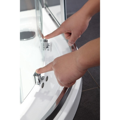 Душевой угол Black&White Stellar Wind S102 100х100 1021010 пр-ль серебристый хром стекло прозрачное
