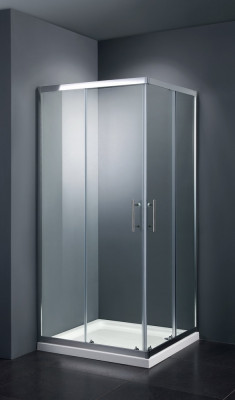 Душевой угол Black&White Stellar Wind S102 100х100 1021010 пр-ль серебристый хром стекло прозрачное
