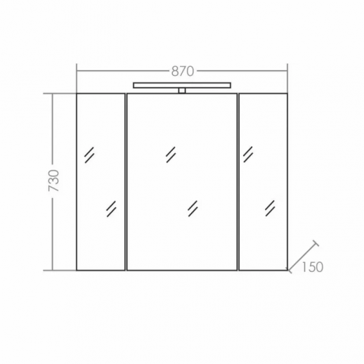 Зеркальный шкаф СаНта "Стандарт-90" свет