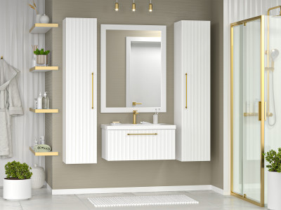 Тумба под раковину Brevita Alicante 80 подвесная (белая) ALI-09080-0101Я