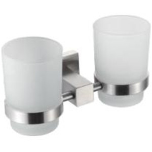 Стаканы для ванной Frap нерж сталь/стекло, сатин 9,1x19x9,8 см (F30308)