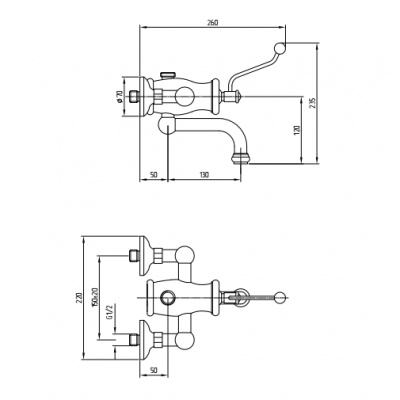 MIGLIORE Vivaldi 19545 смеситель для душевой колонны, золото