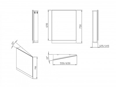 RAVAK X000001081 Зеркало 10° 650 правый орех