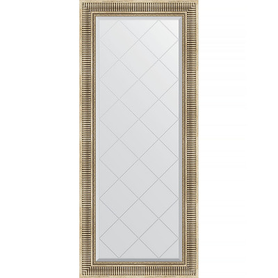 Зеркало настенное Evoform ExclusiveG 157х67 BY 4153 с гравировкой в багетной раме Серебряный акведук 93 мм