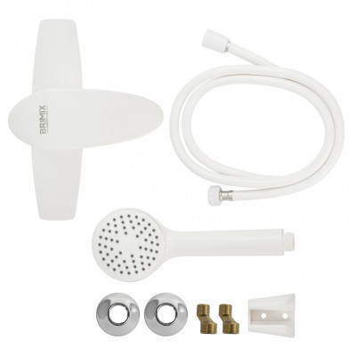 Смеситель в душ, шаровый, из высокопрочного пластика АБС, белый, BRIMIX (5941)