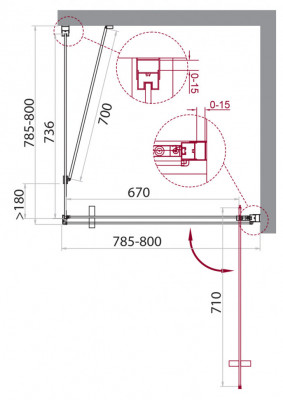Душевой уголок BelBagno MARMI-A-1-80-C-Cr квадратный 80x80x195 см. хром