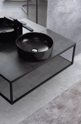 Полка для консоли под раковину Cezares Cadro-80/30-MENS-NR 76.3x26.3 черная