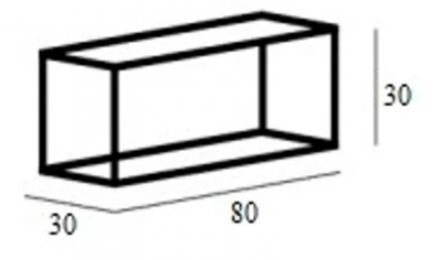 Полка для консоли под раковину Cezares Cadro-80/30-MENS-NR 76.3x26.3 черная