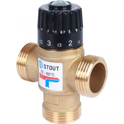 Термостатический смесительный клапан для систем отопления и ГВС 1 резьба STOUT (SVM-0120-166025)